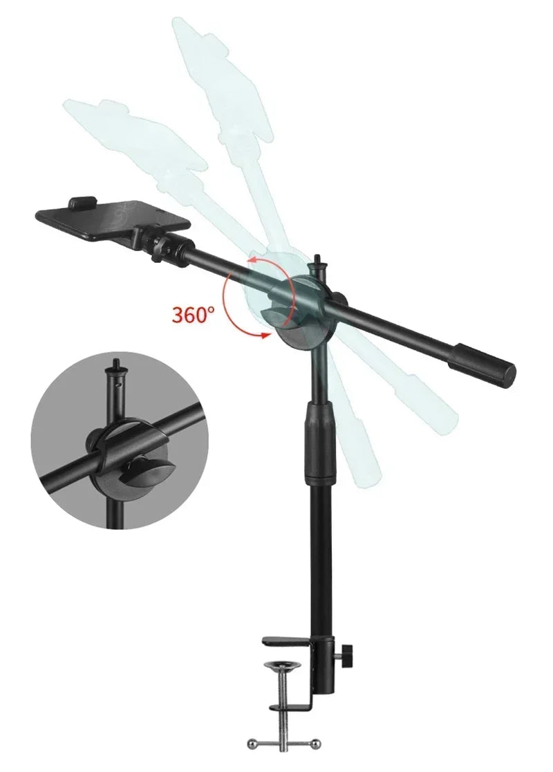 Horizontal Tripod for Phone, Smartphone Table Stand with Articulated Arm for Mobile Filming, Photography, and Content Creation