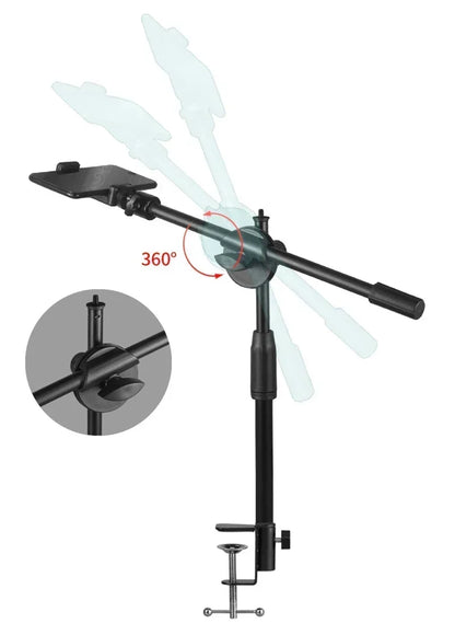 Horizontal Tripod for Phone, Smartphone Table Stand with Articulated Arm for Mobile Filming, Photography, and Content Creation