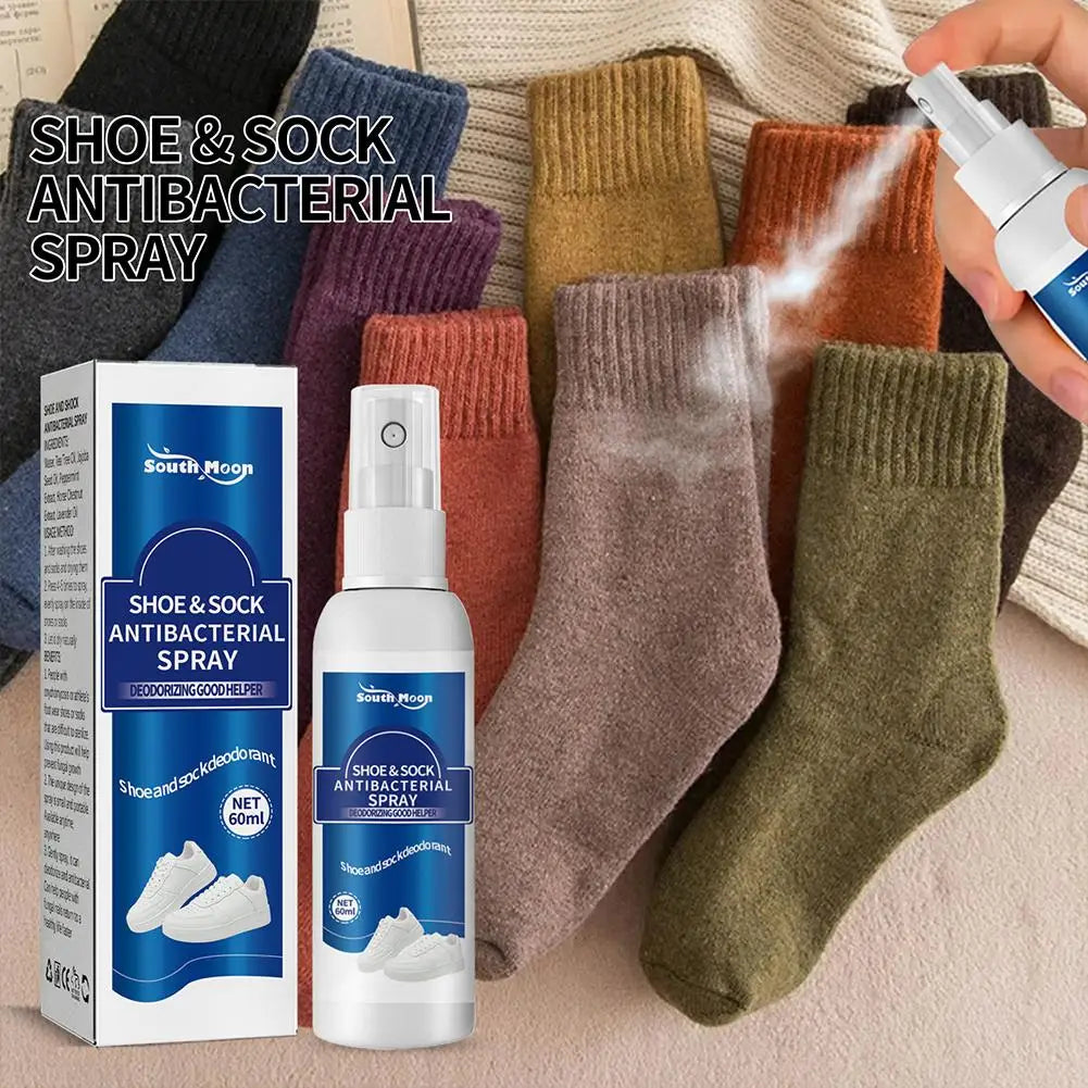 60ml Shoe Shock Antibacterial Spray: Foot Odor & Stink Freshener - Socks Odor Remover and Antiperspirant Refresh Spray