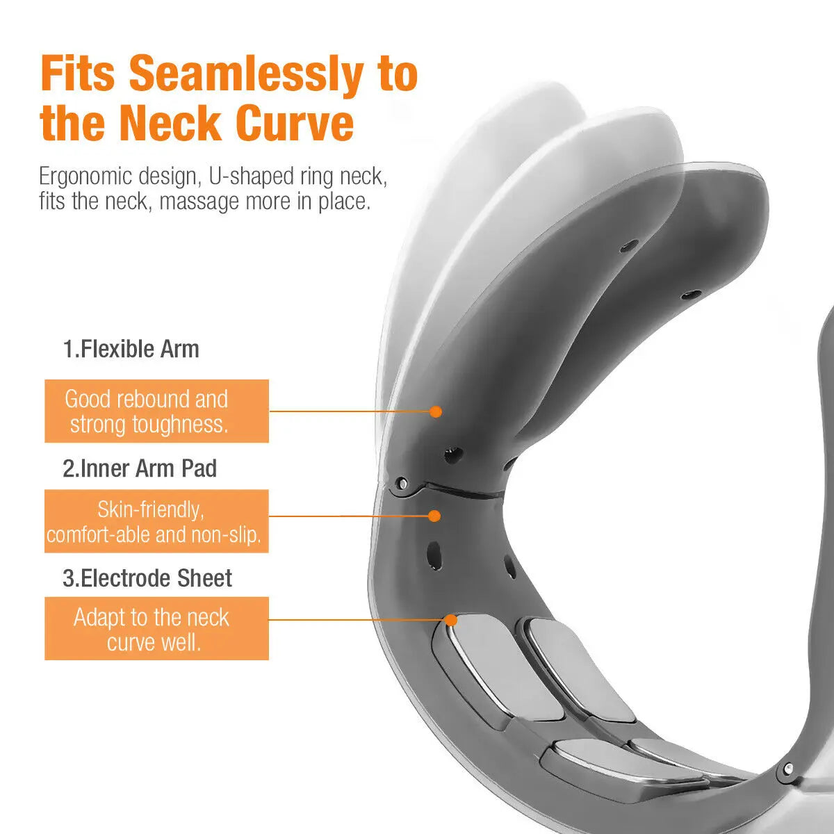 Electric Neck Shoulder Pulse Massager - 4 Head Kneading TENS Magnetic Pulse Heating for Cervical Vertebra Pain Relief