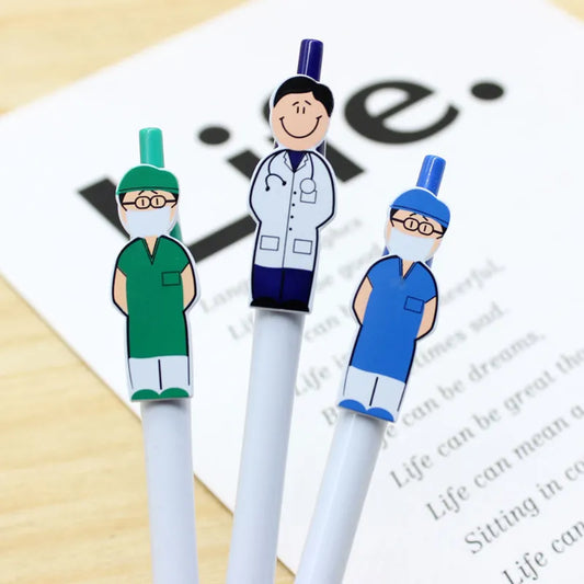 Fun Doctor and Nurse Ballpoint Pen - Cute Office and School Stationery for Students, 1.0mm Black Ink, Writing Tool