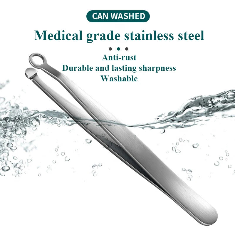 Universal Round Head Nose Hair Trimming Tweezers - Stainless Steel Nose Cutter Manual Nasal Hair Shaver Clippers