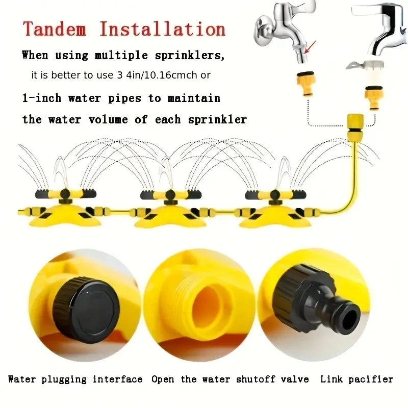 Elevate Your Garden with 360° Rotating Plastic Sprinkler - Ideal for Irrigation and Outdoor Watering!