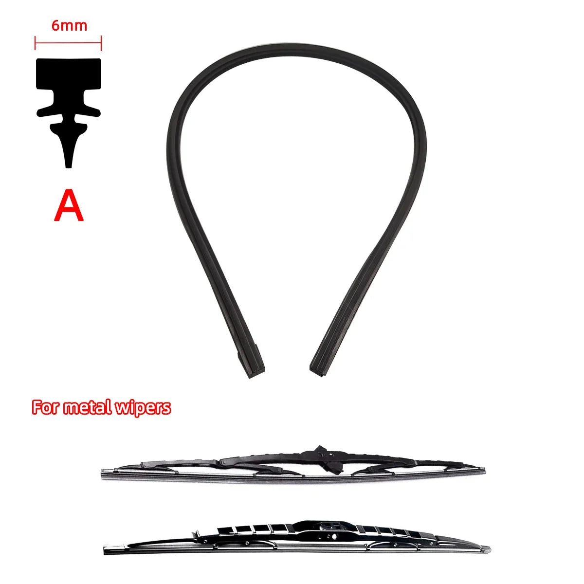 Car Wiper Rubber Strips – Universal Replacement Wiper Blade Parts for All Seasons, Soft Windshield Wiper Accessory