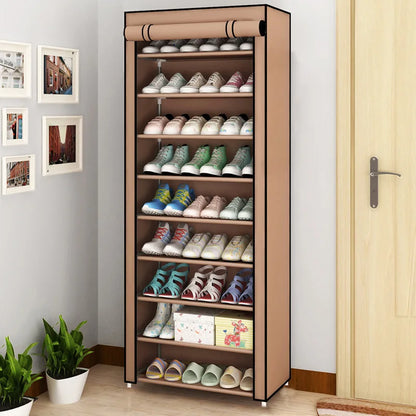 Multi-Layer Dustproof Shoe Rack - Combination Storage Cabinet for School, Dormitory, and Simple Organization