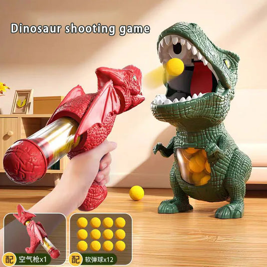 Dinosaur Shooting Game - Tyrannosaurus Rex Soft Bullet Gun, Parent-Child Interactive Puzzle Toy for Children