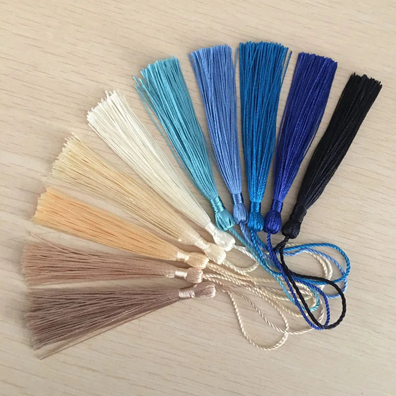 100pcs Polyester Silk Tassel Fringe - 13cm Cotton Tassels Trim for Sewing, Curtains, DIY Wedding Decoration