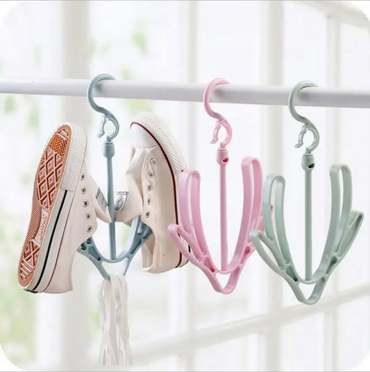 Multifunctional Shoes Drying Hanger - Windproof Rotatable Balcony Rack for Scarves, Neckties, and Shoes - Home Storage Organizer