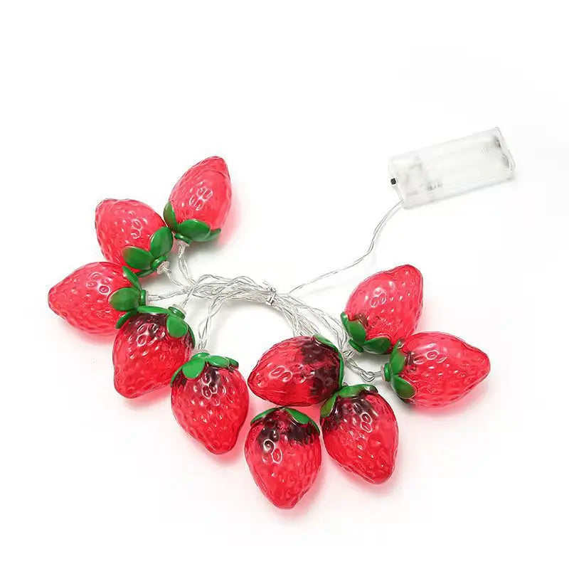 6.5FT Strawberry String Lights – 10 LEDs Fairy Lights for Home Decoration, Always On Mode for Easter Parties