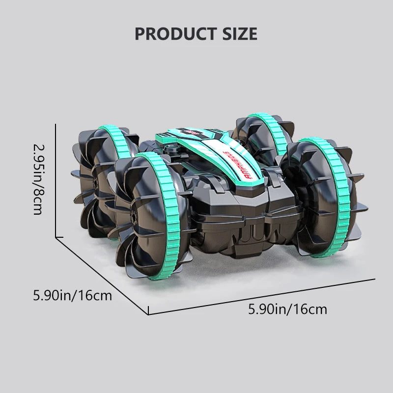 Amphibious RC Car – Remote Control Stunt Vehicle, Double-Sided Flip, Drift, and Outdoor Fun for Boys, Children's Gift