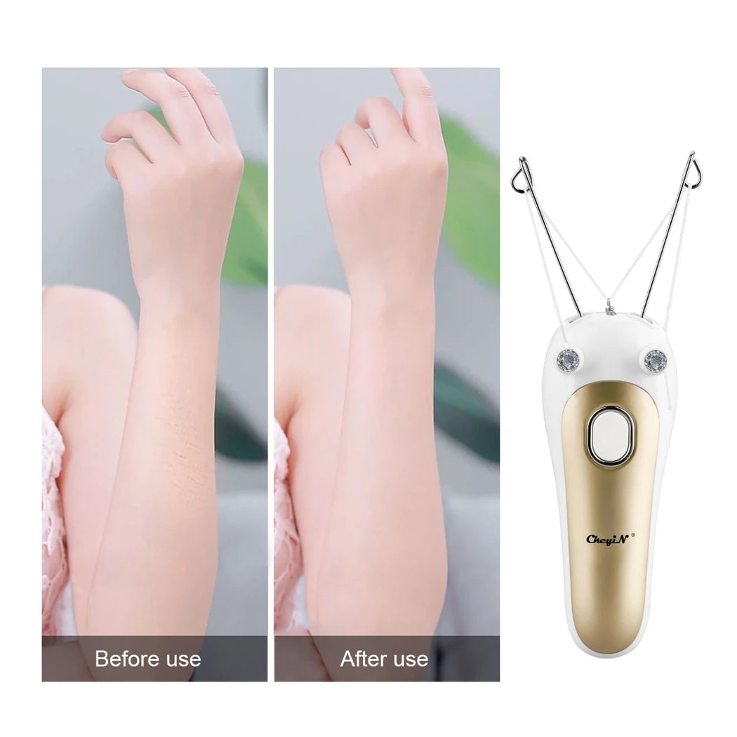 USB Rechargeable Women's Hair Remover - Cotton Thread Body Epilator for Legs, Arms, and Neck, Lady Beauty Shaver