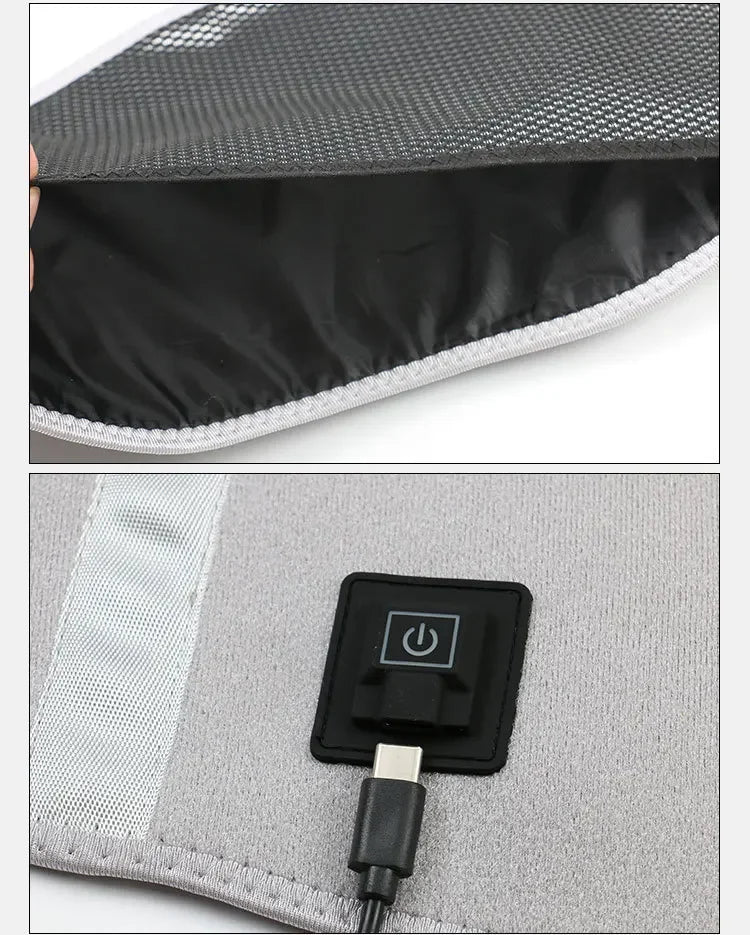 USB Electric Heating Lumbar Support Belt - Hot Waist Back Pad Massager for Pain Relief Therapy