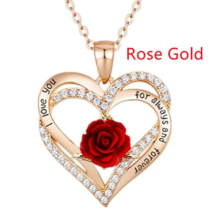 Fashion Rose Flower Pendant Necklace - Ideal for Anniversaries, Parties, and Mother's Day Gifts for Women and Girls