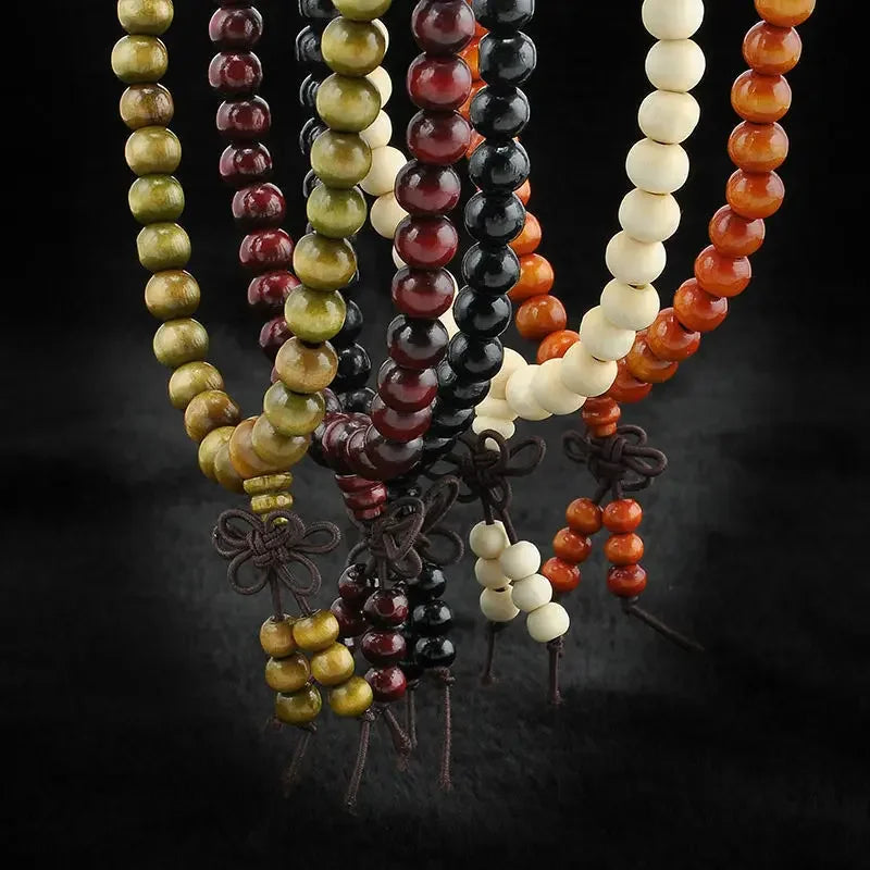 6mm Natural Sandalwood Buddhist Bracelet - Prayer Meditation Wood Beads for Men and Women