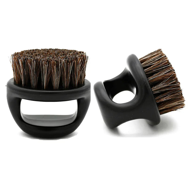 Pro Hairdresser Dust Brush - Anti-Static Boar Bristle Beard Comb, Salon Hair Sweep and Men's Mustache Brush