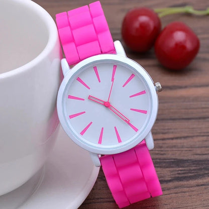 Women's Ultrathin Silicone Watch - Large Dial Korean Edition, Fashion Quartz Wristwatch for Students, UTHAI CE76