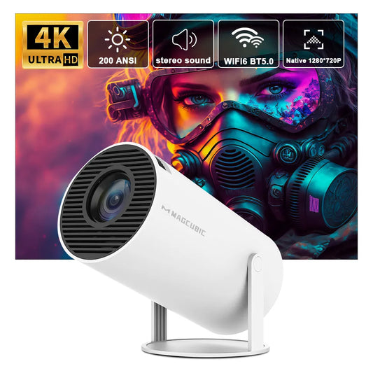 Transpeed 4K Projector with Android 11, Dual Wifi6, and BT5.0 - 200 ANSI Allwinner H713, 1080P HD 1280x720P, Portable Home and Outdoor Cinema Projector