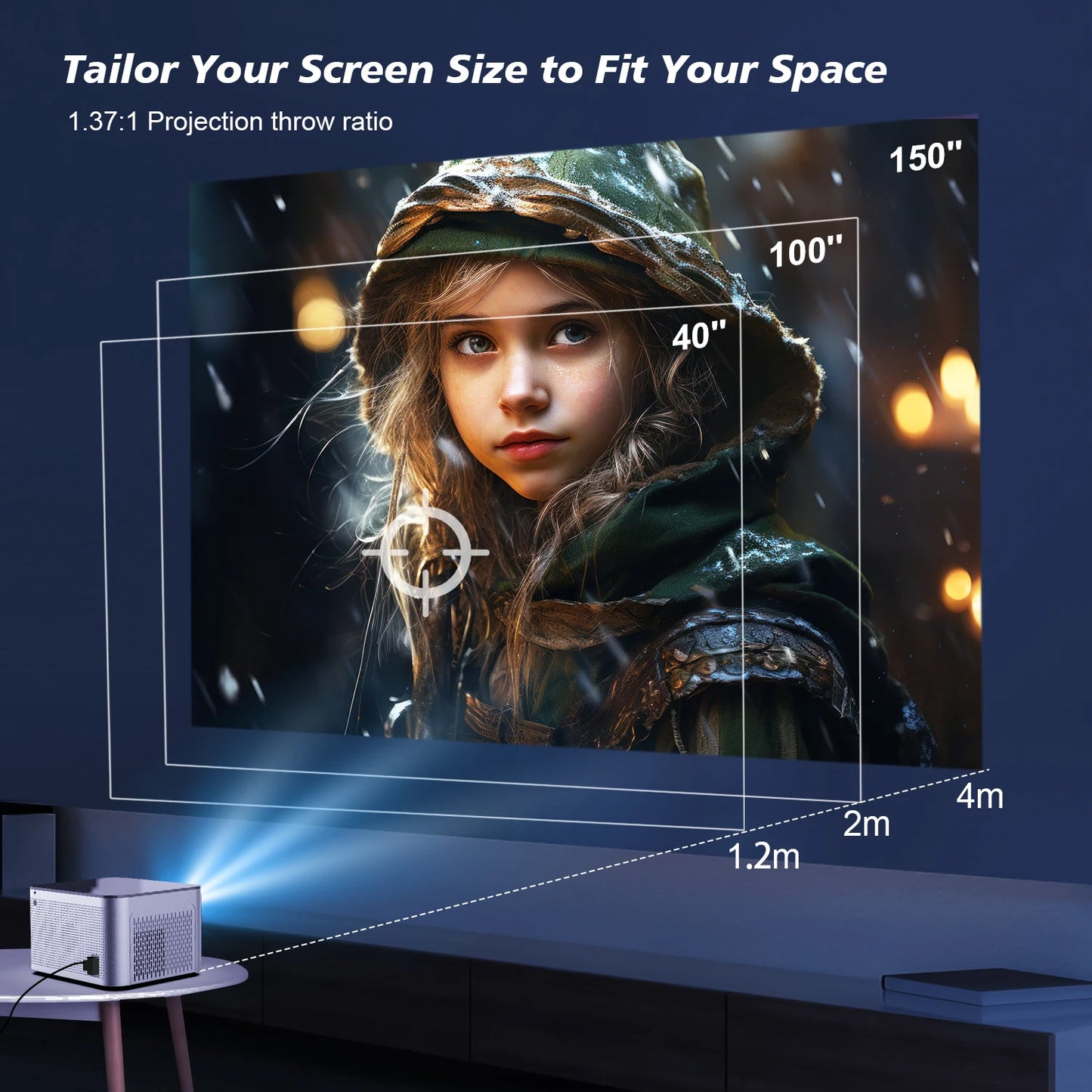 Magcubic 580ANSI Android 11 Projector | 4K 1080P WiFi6 | Voice Control | Allwinner H713 | Electronic Focus | BT5.0 | Home Cinema HY350 Pro