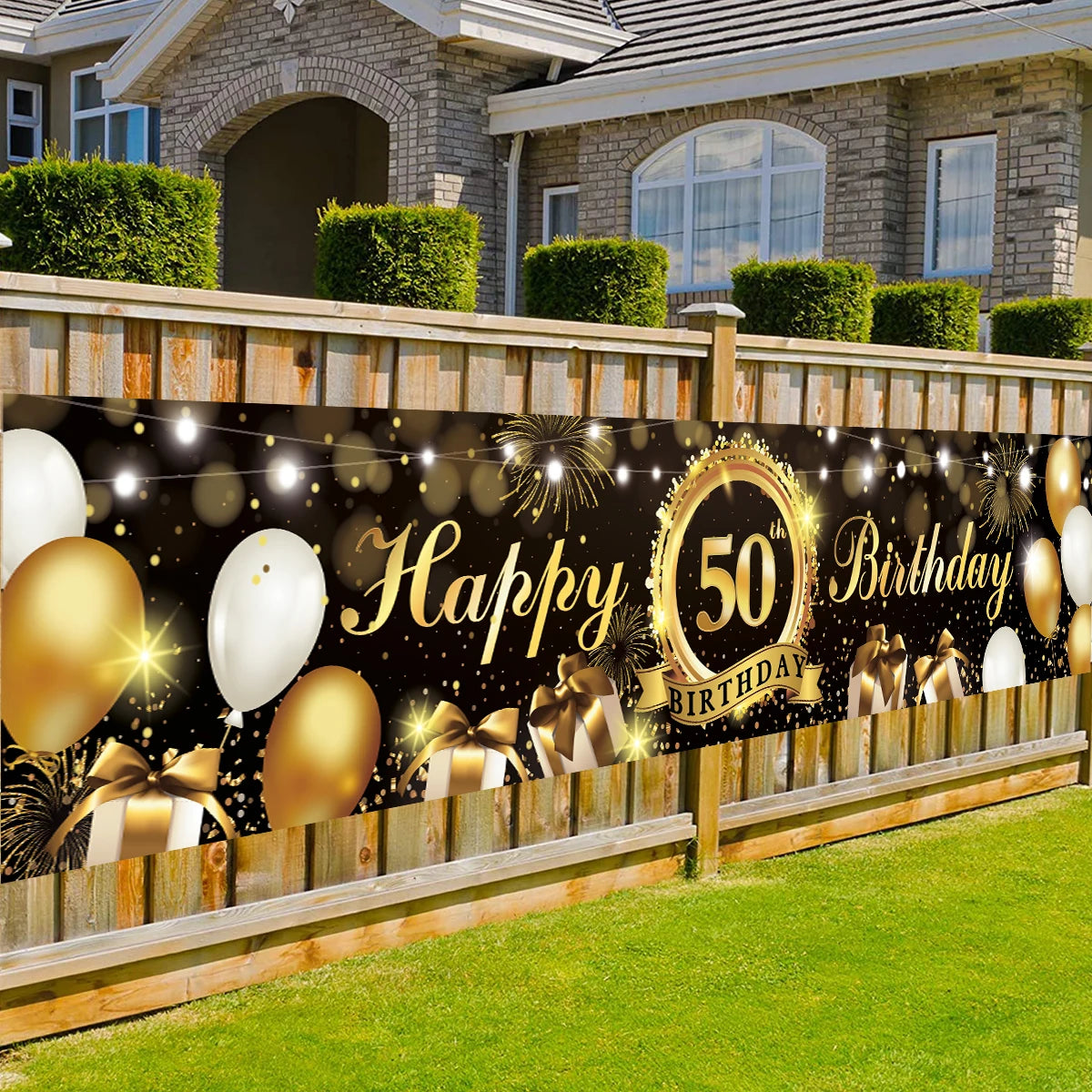 Happy Birthday Background Banner - Decorations for 18th, 21st, 30th, 40th, 50th, and 60th Birthday Parties - Hanging Flag Backdrop Decor