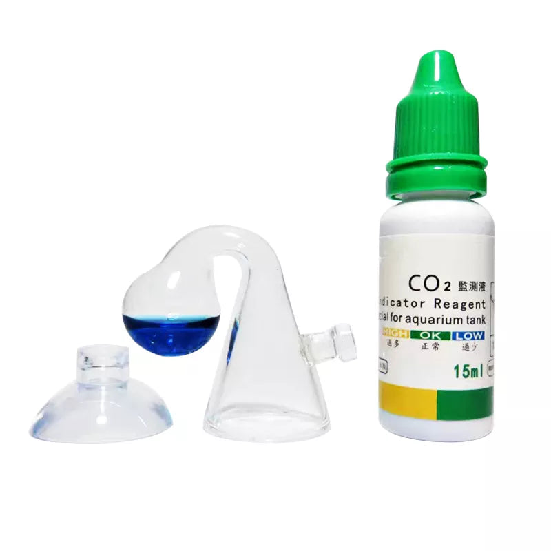 DIY Aquarium CO2 Indicator Kit : Fish Tank Glass Liquid Tester for Plants - Monitor CO2 System Solution with Drop Checker - 15ml Capacity