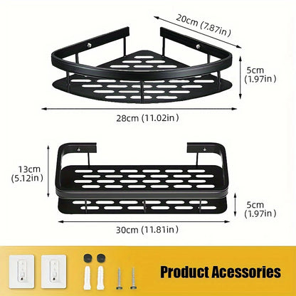 Shower Corner Shelf Caddy - No Drill Rust-Proof Organizer for Bathroom, Corner Wall Shelf and Shampoo Holder