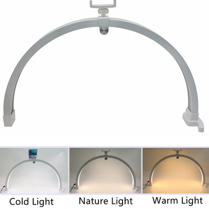 Foldable LED Half Moon Nail Table Lamp: 56cm Crescent Design for Manicure Desktop - Beauty Salon Fill Lighting