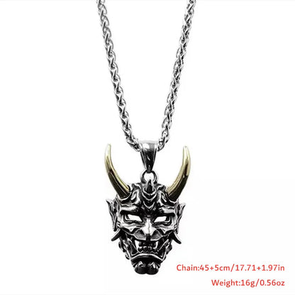 Zinc Alloy Vintage Ghost Face Pendant - Men's Halloween Necklace