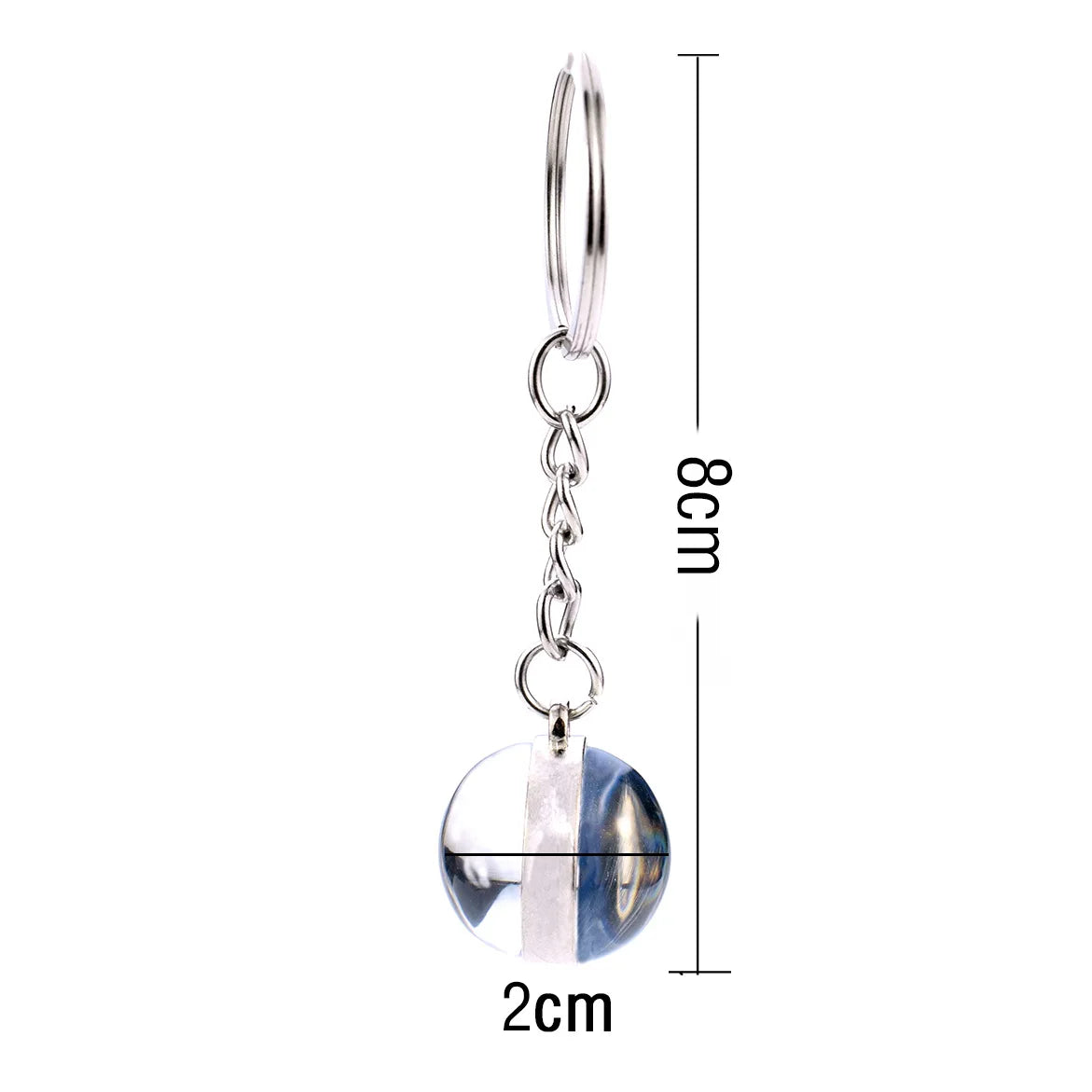 New Luminous 12 Constellation Glass Ball Key Rings: Double Sided Zodiac Signs Keychain for Women - Glow in the Dark Birthday Gift