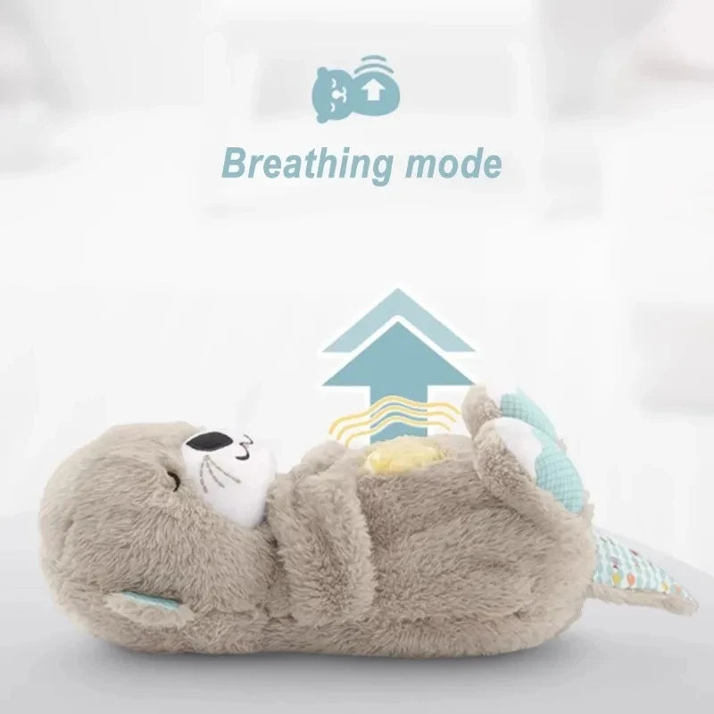 Breathing Bear Baby Soothing Otter Plush Doll Toy – Music and Light Companion for Baby Sleep, Perfect Gift for Kids