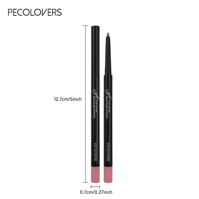 Waterproof Matte Lipliner Pencil - Long-Lasting Red Contour Tint Lipstick, Non-Stick Cup and Moisturizing Makeup, Available in 12 Colors