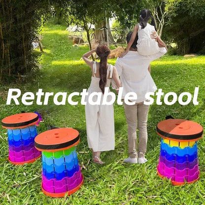 2024 Portable Round Folding Chair – Adjustable Height Accordion Chair, Simple Tool for Playground, Queue, & Elephant Swing