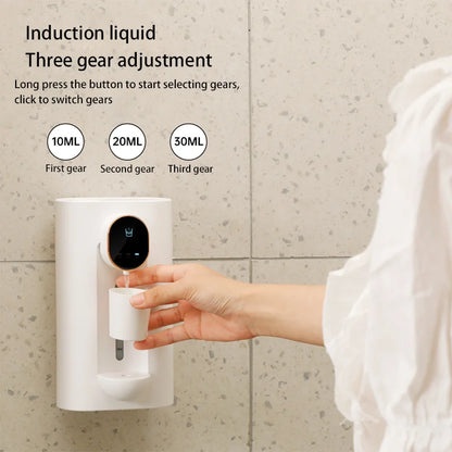 Automatic Mouthwash Dispenser - USB Rechargeable Wall-Mounted Smart Infrared Sensing Soap Dispenser for Bathroom, 540ML, Three Gear