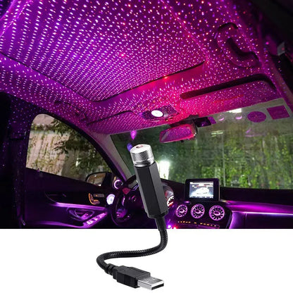 Mini LED Car Roof Star Night Light Projector: Adjustable Atmosphere Galaxy Lamp for Auto Roof and Room Ceiling Decor - USB Decorative Lighting