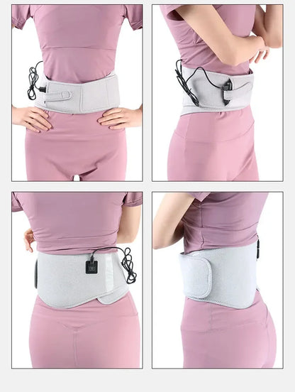 USB Electric Heating Lumbar Support Belt - Hot Waist Back Pad Massager for Pain Relief Therapy