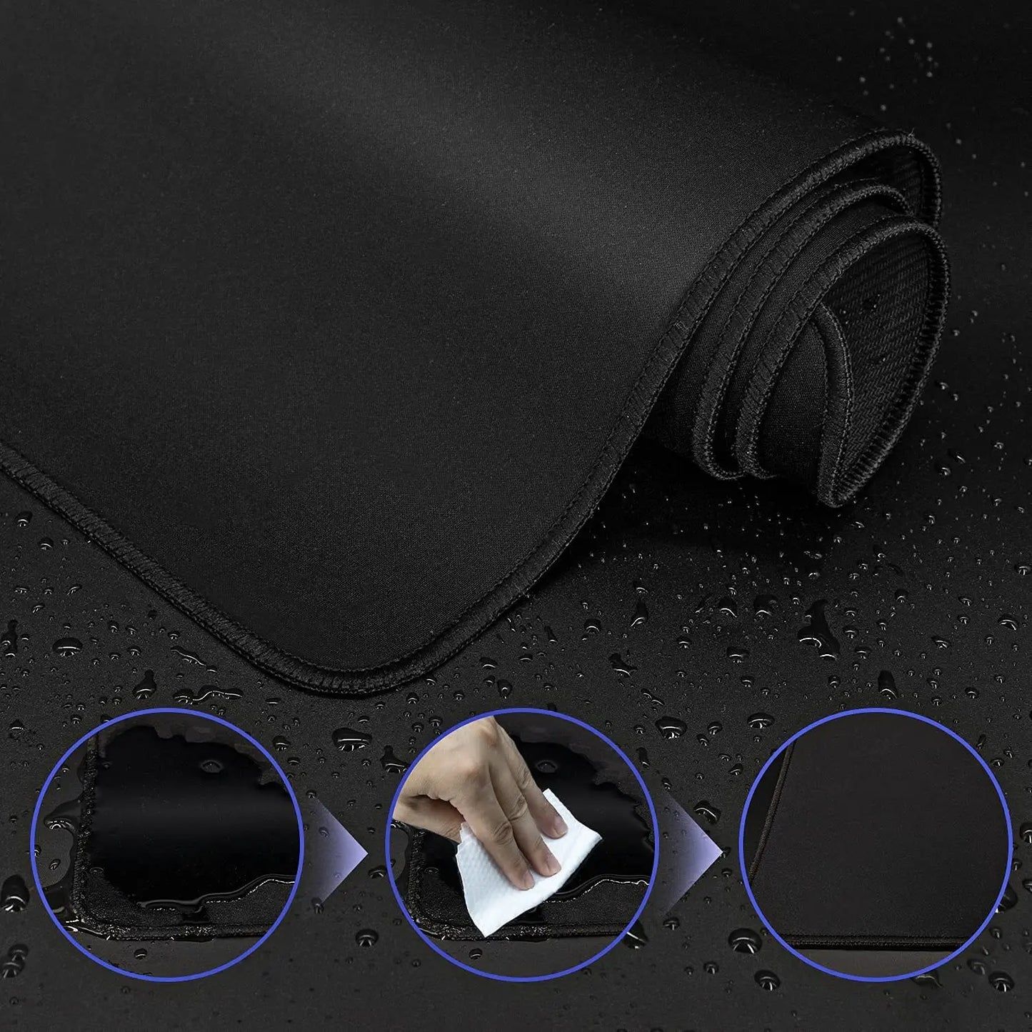 XXL Black Gaming Mouse Pad - Large Mousepad for Gamers, PC Desk Mat Keyboard Pad, Computer Mousepad