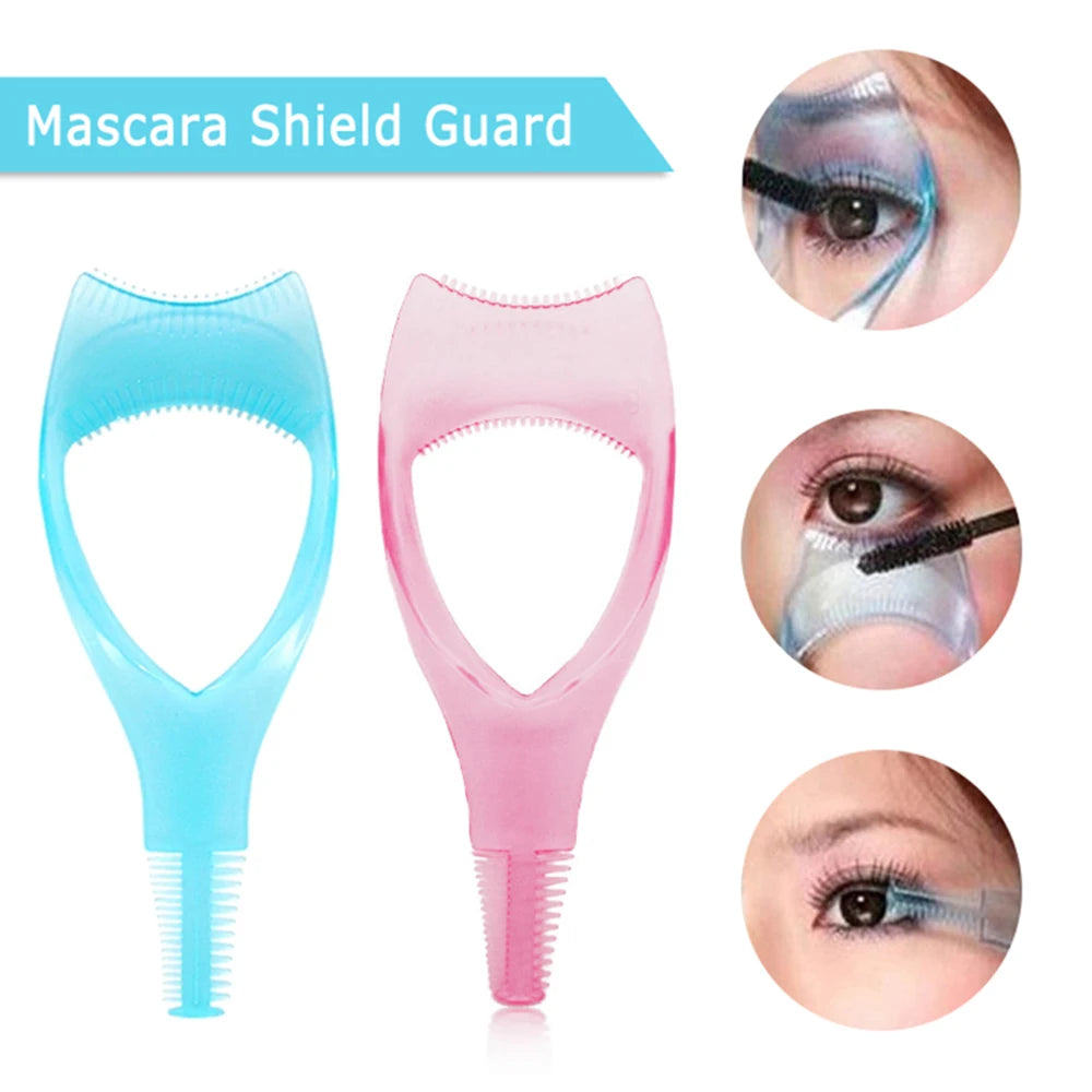 3-in-1 Plastic Applicator Brush: Novelty Mascara Guide, Multifunction Eyelash Styling Tool - Precise Eyelash Curler for Perfect Application