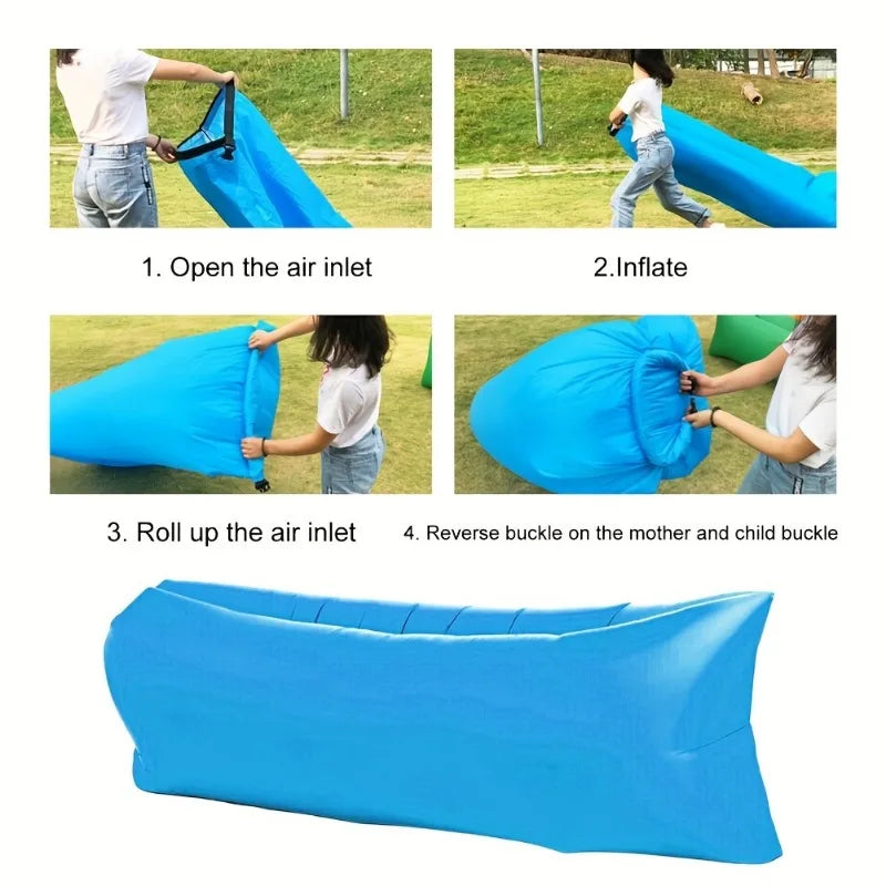 Portable Inflatable Lounger: Waterproof Air Sofa for Camping, Beach, and Outdoor Adventures - Comfortable Couch for Hiking and Picnics