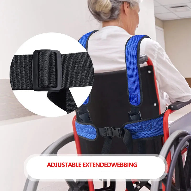 Wheelchair Fall Prevention Safety Seat Belt - Shoulder Fixing Straps Nursing Band for Elderly Patients, Harness Brace Support Vest