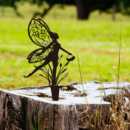 Metal Garden Fairy Outdoor Decor - Enhance Your Patio and Lawn with Enchanting Charm