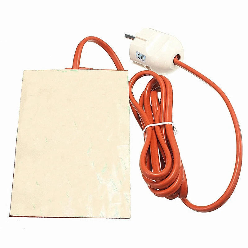 Efficient 220V Car Engine Oil Pan Heater Pad - 250W Silicone Heating Pad with EU Plug for Oil Tank Protection (9x13cm)