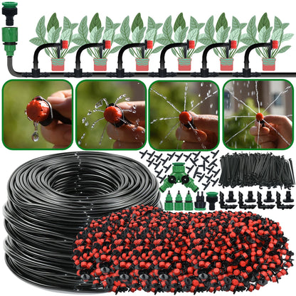 KESLA Garden 1/4'' Drip Irrigation Kit | Automatic Watering System Nozzles | for Farmland, Bonsai, Plant, Flower, Vegetable, Greenhouse