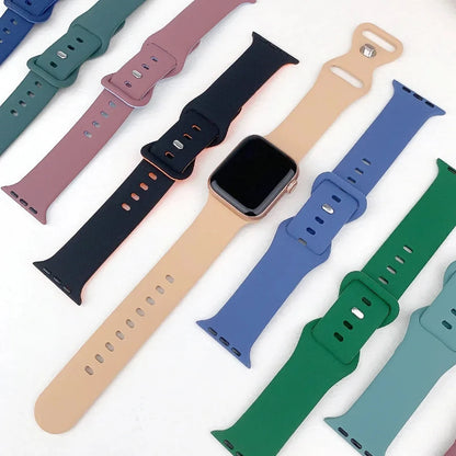 Silicone Strap + Case for Apple Watch – Bands for 38mm, 40mm, 41mm, 42mm, 44mm, 45mm, 49mm, iWatch Ultra Series 3 4 5 6 7 8 , SE