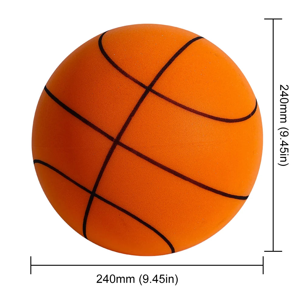 Kids Bouncing Mute Basketball – Silent Squeezable Foam Ball, Indoor Bounce Basketball, Quiet Football for Kids