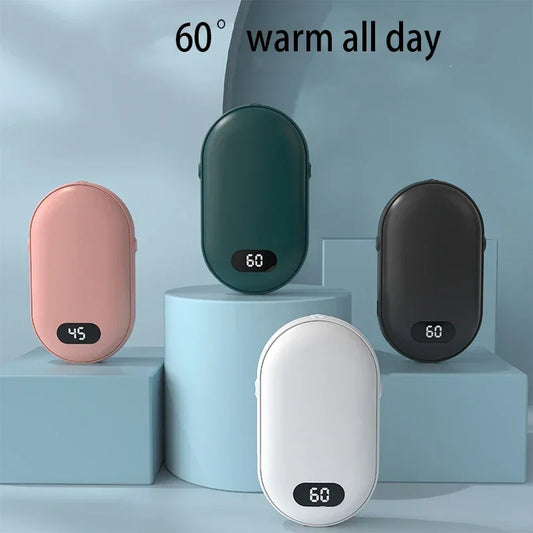 Hand Warmer USB Mobile Power Bank - Charging Electric Hand Heater Warmer with Digital Display - Mini Multi-Function Pocket Warmer