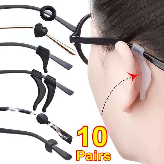 20pcs Anti-Slip Silicone Ear Grip Glasses Eyeglasses Leg - Ear Hook Stopper Bracket Fastener Accessories, Temple Tip Eyewear Holder