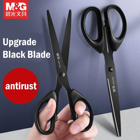 M&G Black Blade Scissors: Rust-Proof Sharp 160/180mm Tailor and Student Scissors for Paper Cutting - Household Office Supplies