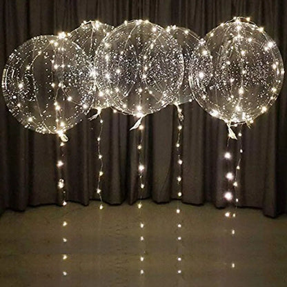 3 Pack Transparent LED Balloons - Light-Up Bobo Balloons with Light Strap for Party, Birthday, Anniversary and Wedding Decoration