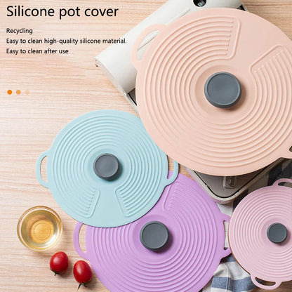 Heat Resistant Microwave Splatter Cover: Silicone Fresh-Keeping Boil Over Protector - Universal Lid Leak Proof