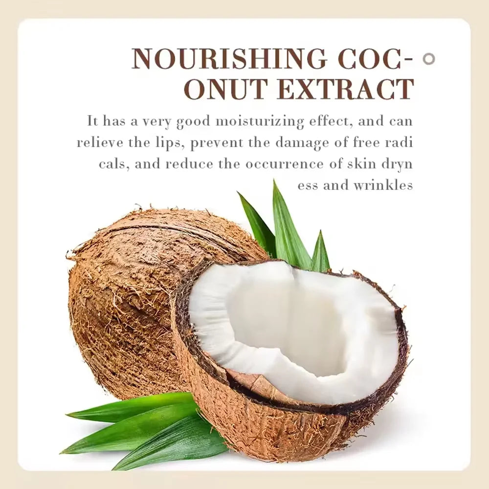 Coconut Lip Balm - Long-Lasting Moisture and Nourishment for Men and Women - Daily Care Formula