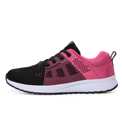 Breathable Women Running Shoes: Lightweight Anti-Slip Female Sports Shoes - Outdoor Soft Sneakers with Lace-Up Fashion Tennis Style